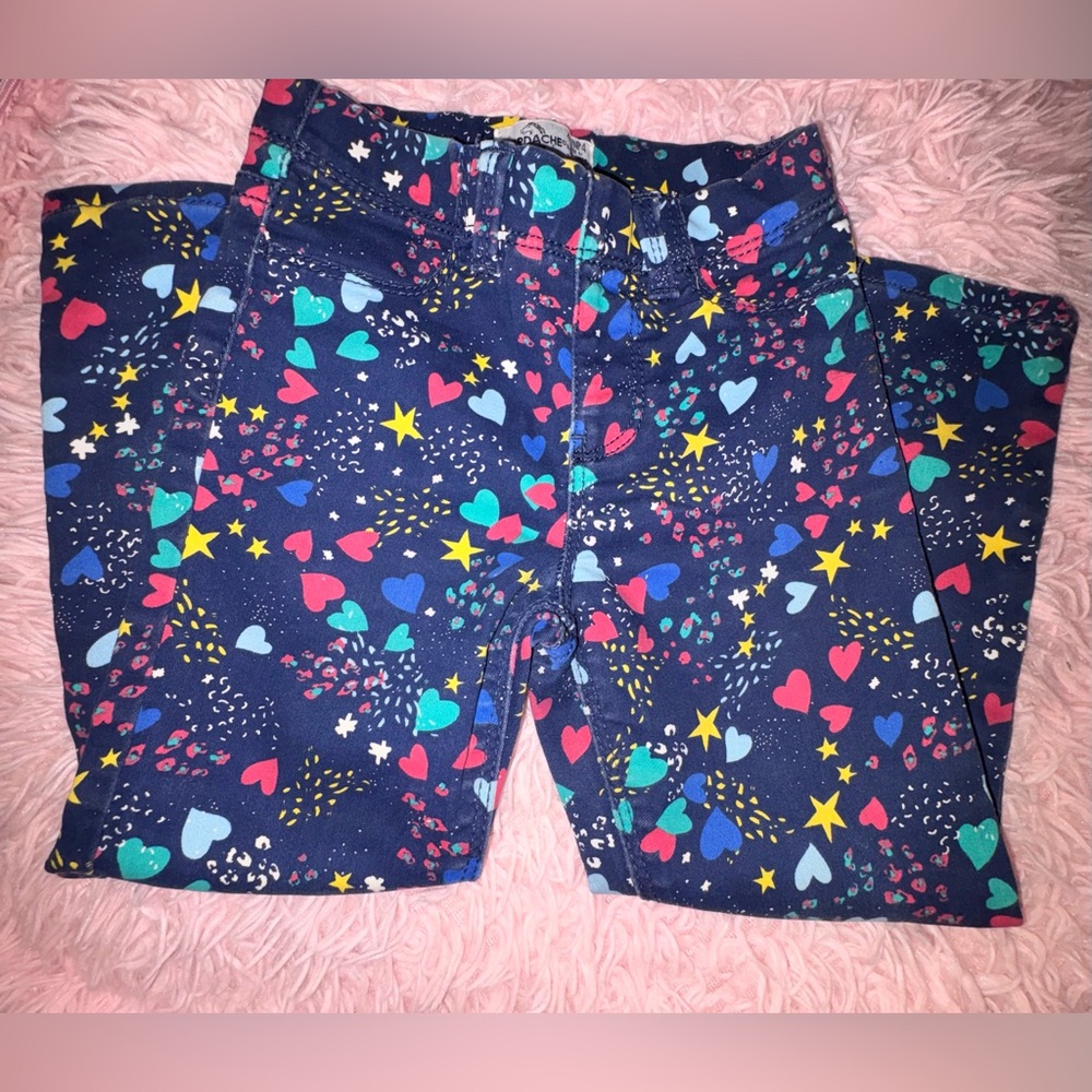 BOGO Toddler Girls Jordache Navy Jeans-with Multicolor Hearts & Stars